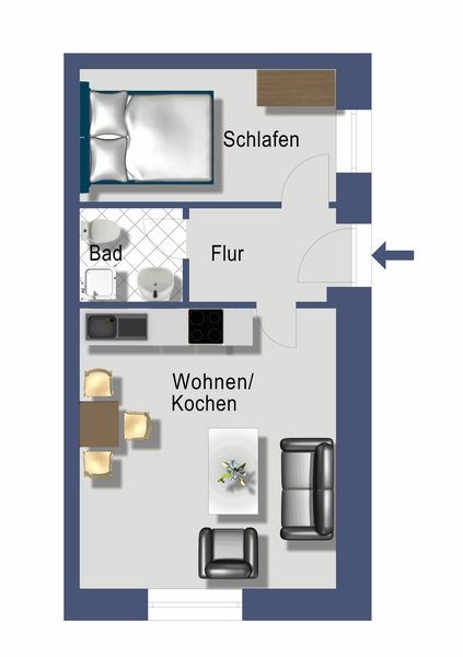 Schleiblick Apartment 3 - Erdgeschoss mit Schleiblick