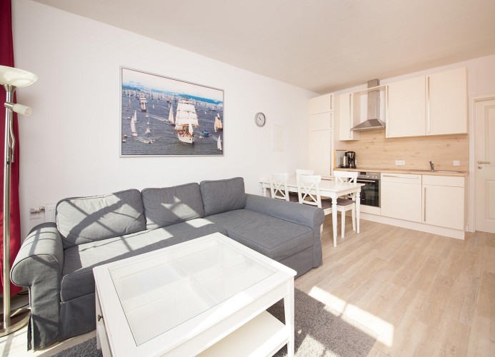 Wohnzimmer mit Küchenzeile