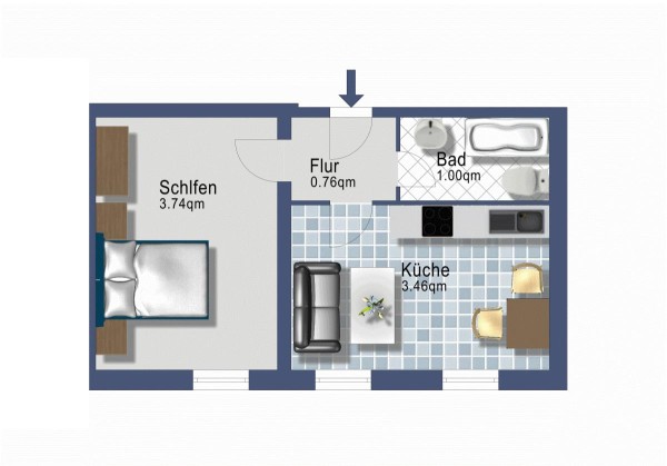 Schleiblick Apartment 11 - 1. Obergeschoss mit Schleiblick