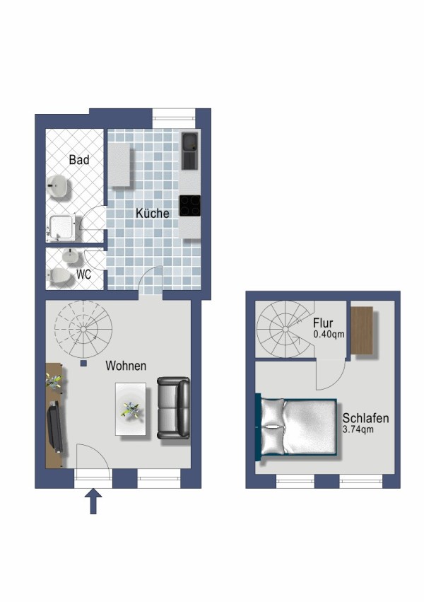 Schleiblick Apartment 12 - Maisonette mit Schleiblick